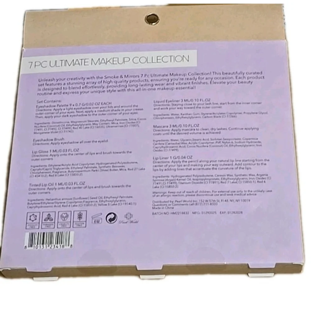 Clean Beauty Smoke & Mirror 7 PC Ultimate Makeup Collection New-Sealed (211)
